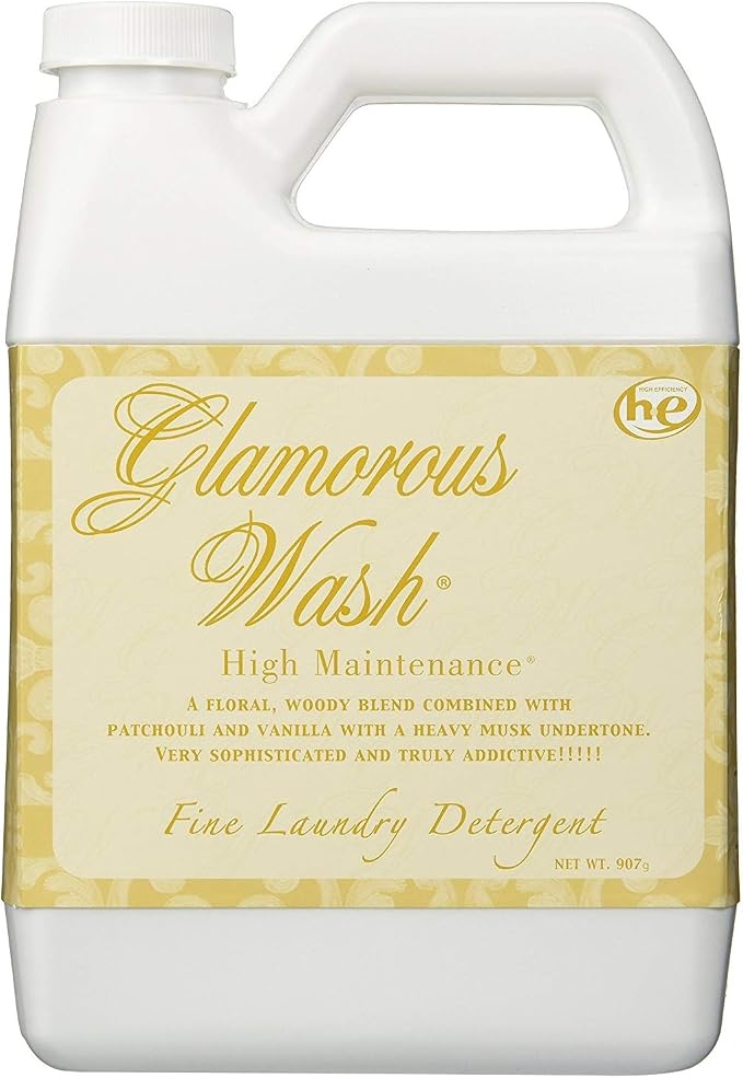 Tyler Candle Company Wash High Maintenance Liquid Laundry Detergent 32oz w/High Maintenance Sachets Bundle