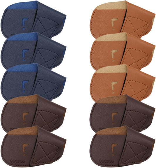 I Golf Iron Headcovers 10pcs PU Fit Both Right-Handed Clubs Golf Club Protector for Titleist Callaway Ping Taylormade Fit More Brands Golf Iron.