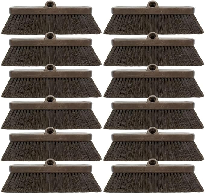 SPARTA 41278EC01 Flo-Thru Plastic Wall Scrub Brush, Equipment Brush With Soft Nylex Bristles For Industrial Kitchens, Hospitals, Commercial Cleaning, 4 Inches, Brown, (Pack of 12)