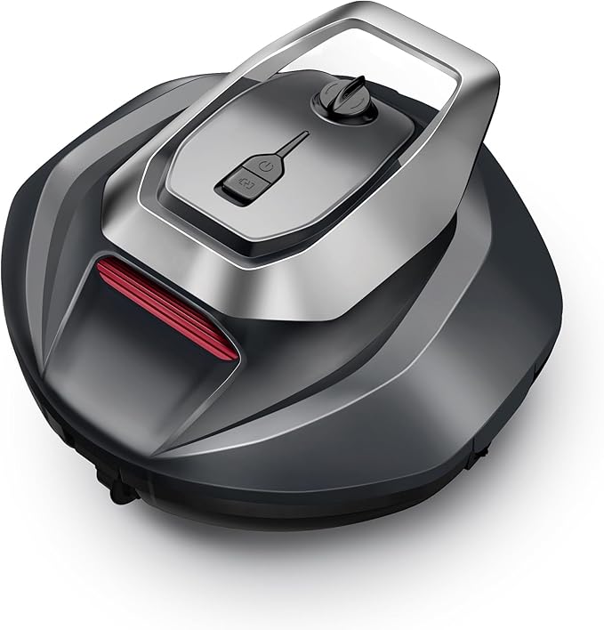 Robotic Pool Cleaner, Pool Vacuum for Above & In-Ground Pool, Dual-Motor Suction, 90Mins Runtime Automatic Self-Parking, 2.5h Fast Charging, Up to 850 Sq.ft (Crimson)