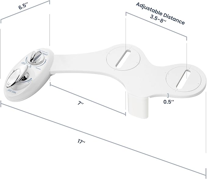 LUXE Bidet NEO 320 - Warm Water, Dual Nozzle, Self-Cleaning, Non-Electric Bidet Attachment for Toilet Seat, Adjustable Water Pressure, Rear & Feminine Wash (White)