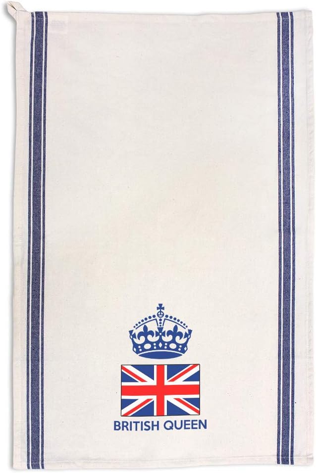 Custom Decor Kitchen Towels British Queen Crown Countries Countries Queen Cleaning Supplies Dish Towels Blue Stripe Design Only