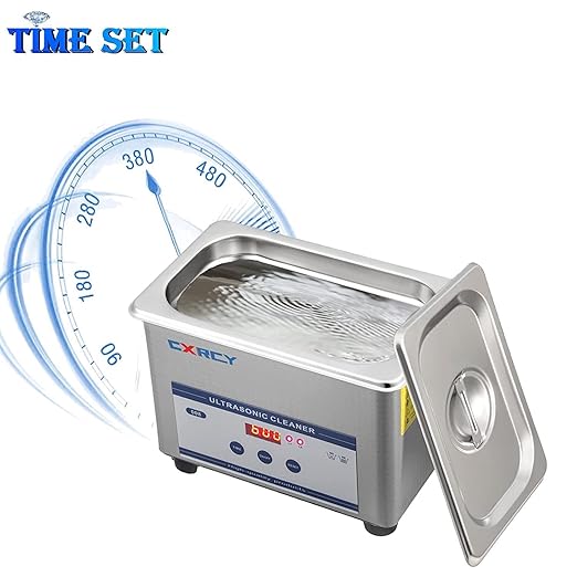 CXRCY 0.8L Ultrasonic Jewelry Cleaner Professional Cleaner Machine for Jewelry Eyeglasses Dental Instruments Rings Diamond Parts Circuit Board Watch