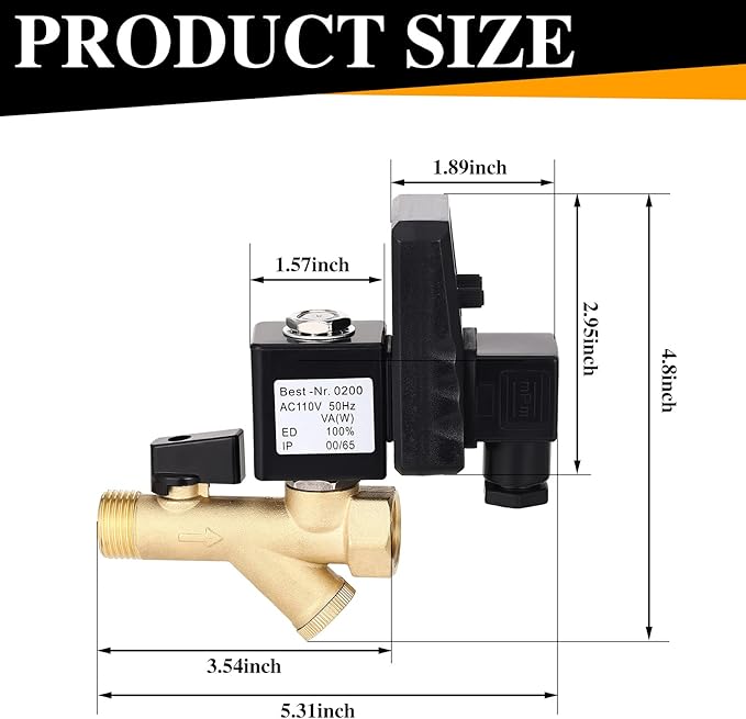 Bonuci 2 Sets Electronic Drain Valve Kit Automatic, 110V Timed Tank Drain Water Valve for Air Compressed
