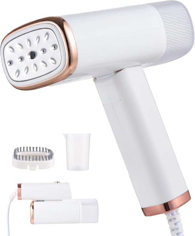 Steamer for Clothes 1000W Powerful Foldable Handheld Garment Steamer for Clothes and Fabrics 120ml Large acity Water Tank 20s Fast Heating Strong Penetrating Portable Wrinkles Remover Steam Iron