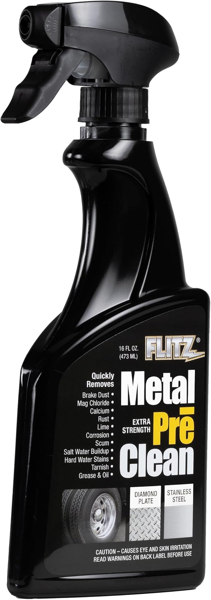 FLITZ Metal Pre-Clean - 16oz of USA-Made Stainless Steel Cleaner Spray - Works on Aluminum, Brass, Copper, & More - Tarnish, Rust Remover for Metals - Non-Abrasive Aluminum Deoxidizer (1 Pack)