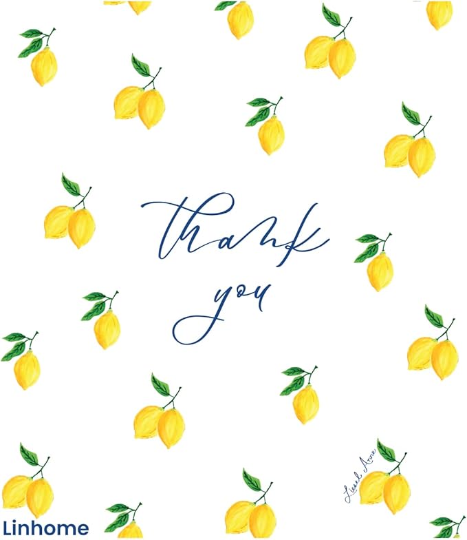 Lemon Collection Thank You Swedish Dishcloth, Reusable Paper Towel, Super Absorbent Cellulose Sponge, Kitchen Cleaning Cloth, Washable & Compostable (Lemon Thank You - 1 Pack)