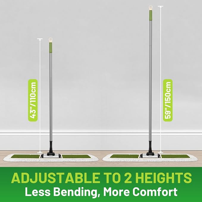 36" Commercial Dust Mop for Janitor: Wide Dust Broom Heavy Duty Industrial Floor Duster with 2 Large Pads for Hardwood Concrete Dry Floor Cleaning Gym Warehouse Sweeping