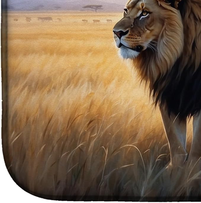 Caroline's Treasures Lions at Dawn Dish Drying Mat Absorbent Dish Drying Mat Pad for Kitchen Counter Dish Drainer Mat for Countertop, 14 x 21", Multicolor