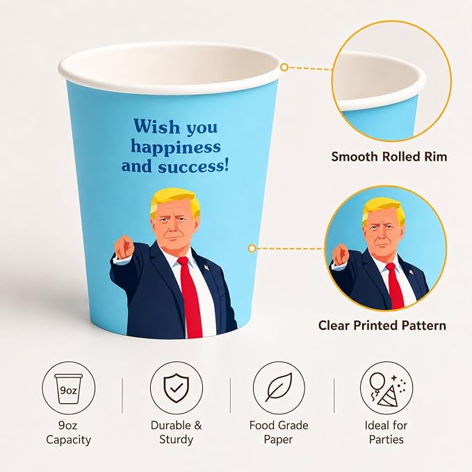 50Pcs Boxing Themed Party Paper Cups Disposable 9oz Paper Cups for for Sports Supplies Decorations Drinking for Birthday Party Favors (50, best wish)
