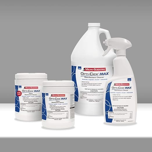Micro-Scientific Opti-Cide Max Disinfectant Cleaner & Sanitizer, Broad-Spectrum, Kills in 2 Minutes, 1-Gallon Pour Bottle