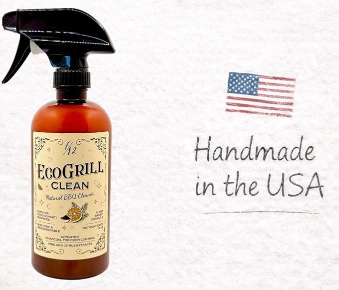 All-Natural BBQ Grill Cleaner & Degreaser | Spray, Wait & Wipe - Plant-Based Heavy Duty Griddle Cleaner, Fresh Citrus Scent, Non-Toxic Fume-Free Formula | Safe for Grill Grates, Smokers and Flat Tops
