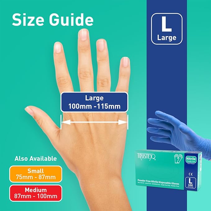 Trustex Nitrile Disposable Gloves | Powder Free | Choose Size and Quantity