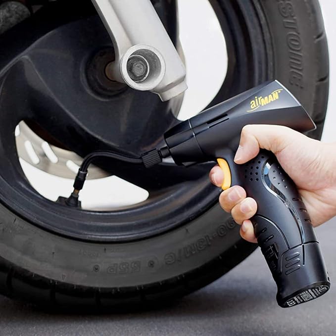 AIRMAN Airgun 2.0 High Performance Rechargeable Handheld Inflator with 150 PSI Digital Pressure Gauge - Li-ion Battery and 12V Car Power Adapter
