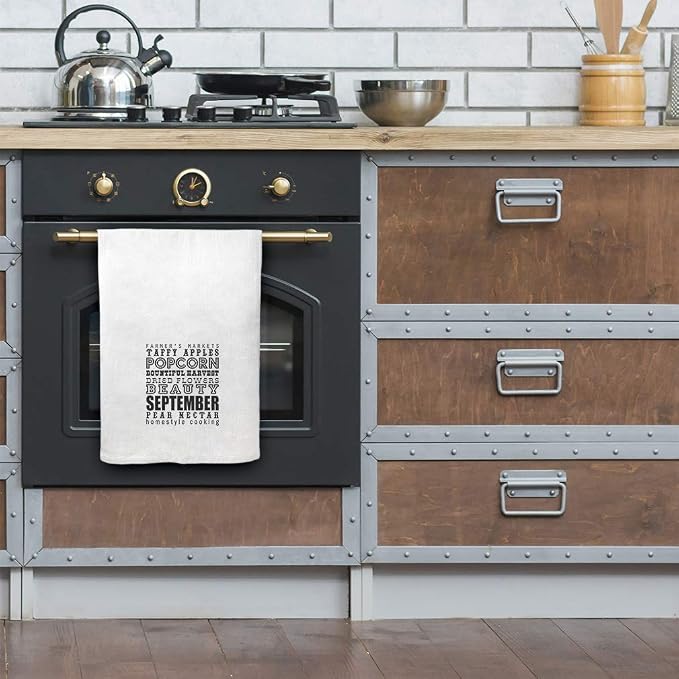 Style In Print Custom Decor Flour Kitchen Towels September Pear Nectar Fall Season Autumn Seasons Fall Cleaning Supplies Dish Towels Personalized Text Here