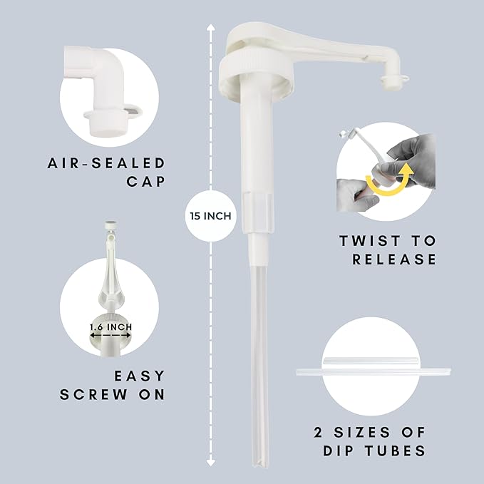 eBun White Gallon Pump Dispenser 1 Pack and eBun Black Gallon Pump Dispenser 1 Pack Bundle