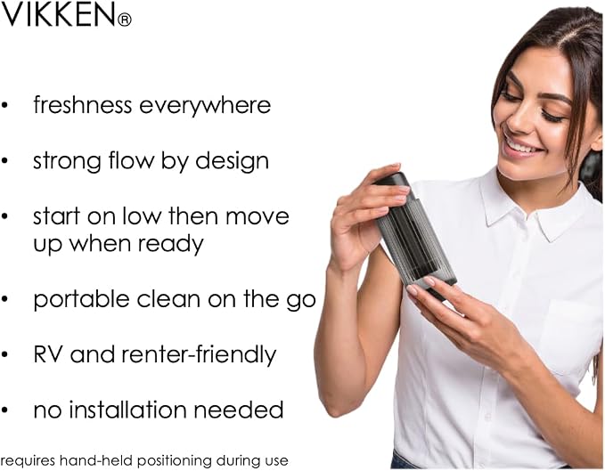VIKKEN® Travel Bidet USB-Type C Electric Rechargeable Mobile Handheld Ultra Strong Water Spray Personal Hygiene Self Care for Men & Women, 3-Pressure/Long Press Stop, Go+ 550ml Classic Trim