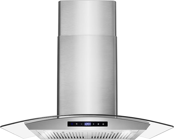 COSMO COS-668AS750 30 in. Vista Collection 380 CFM Ducted Wall Mount Range Hood, Touch Controls, LED Lights, Stainless Steel