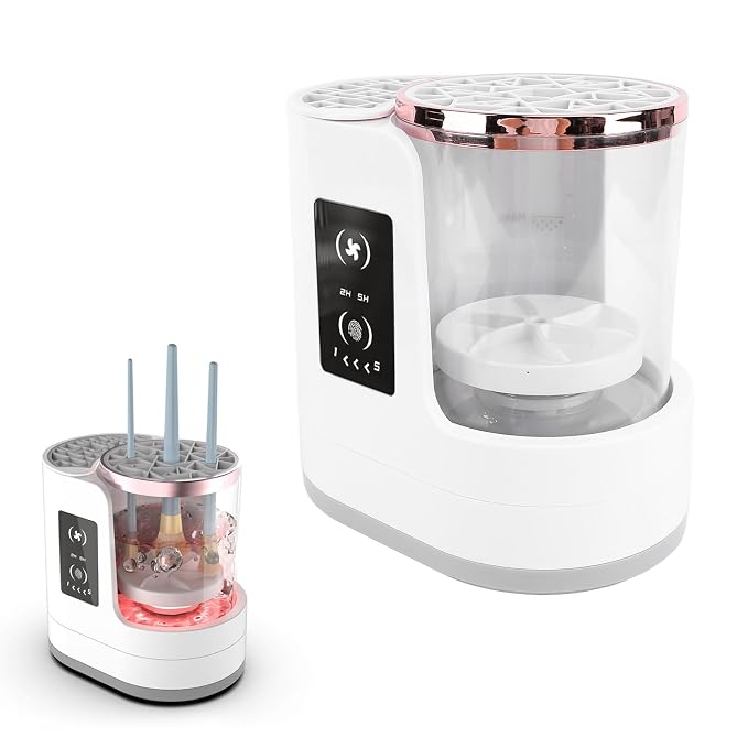 Electric Makeup Brush Cleaner,Multi Use Cosmetic Brush Cleaner, Automatic Makeup Brush Cleaner with Makeup Brush Dryer,Portable USB Deep Cleaning for All Size Makeup Brushes