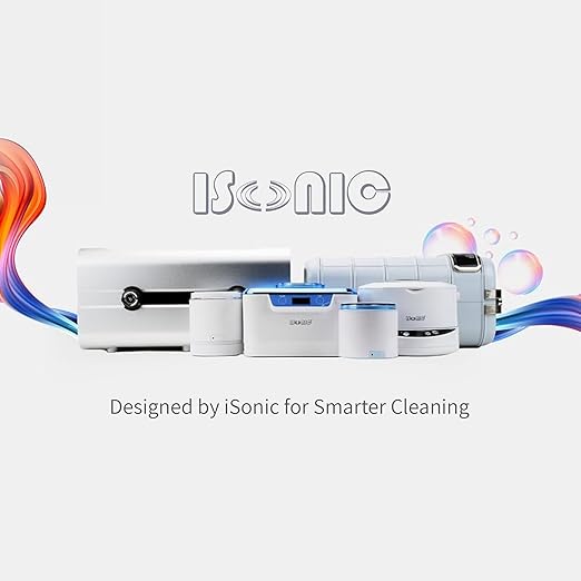 iSonic Portable Ultrasonic Cleaner + Cleaning Crystal Powder Mix Bundle for Dentures, Aligners, & Retainers – Deep Cleaning System for Stains, Odors & Buildup Removal