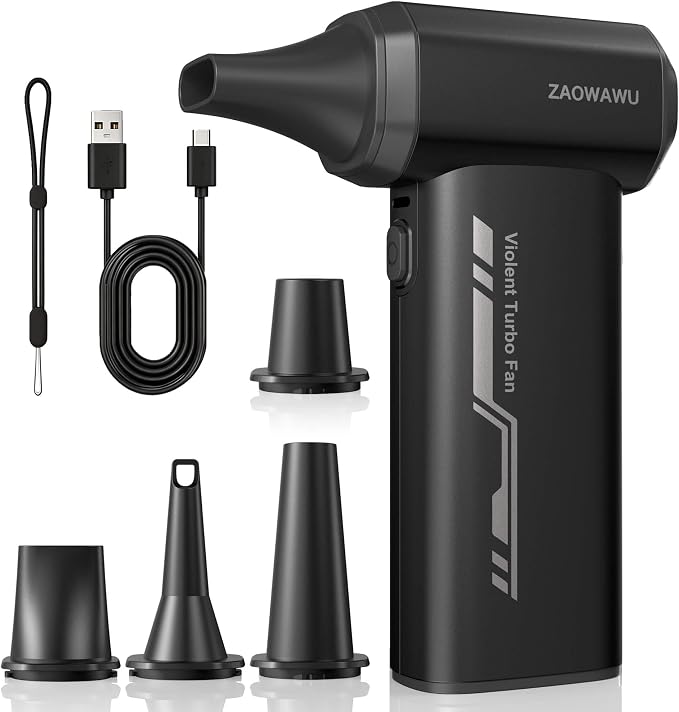 150000 RPM Electric Air Duster, Powerful Cordless Blower for Electronics | Fits PC & Electronics: Perfect for deep cleaning keyboards, computers, camera lenses, and delicate gaming setups.