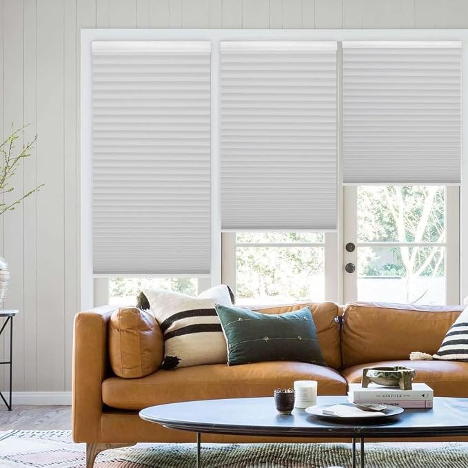 MYshade 1.5-Inch Cellular Cordless Light Filtering Shades, Honeycomb Window Blinds for Soft Daylight & Privacy, Thermal Insulation, Child Safe, Inside or Outside Mount (35.5" W x 72" H, Grey)