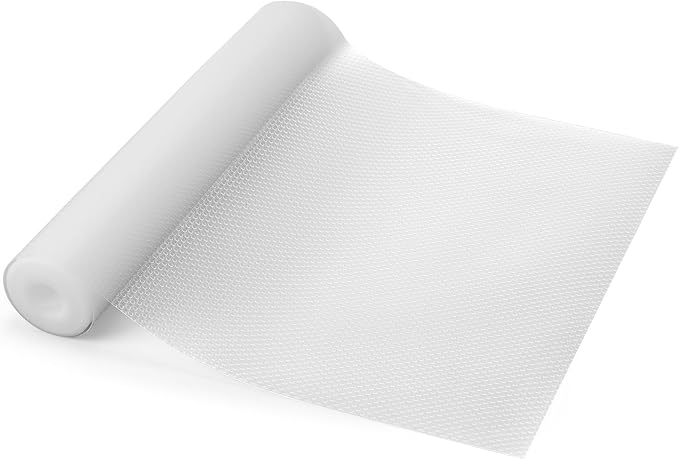 Shelf Liner 23.6"x236", Thick Clear EVA, Non-Adhesive Lays Flat | Protects against spills, stains & scratch; Dot grid for easy custom sizing; Fits kitchen cabinet, drawer, wire shelf & fridge
