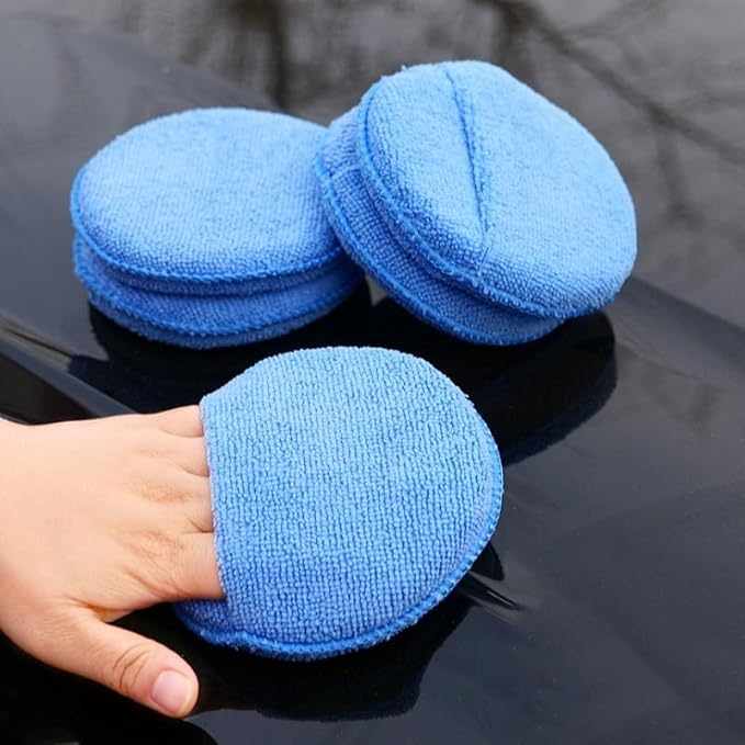 5/10/20PCS Soft Microfiber Car Detailing Applicator Pads - Round Pocket Foam Sponges for Waxing and Polishing Car Care(10PCS)