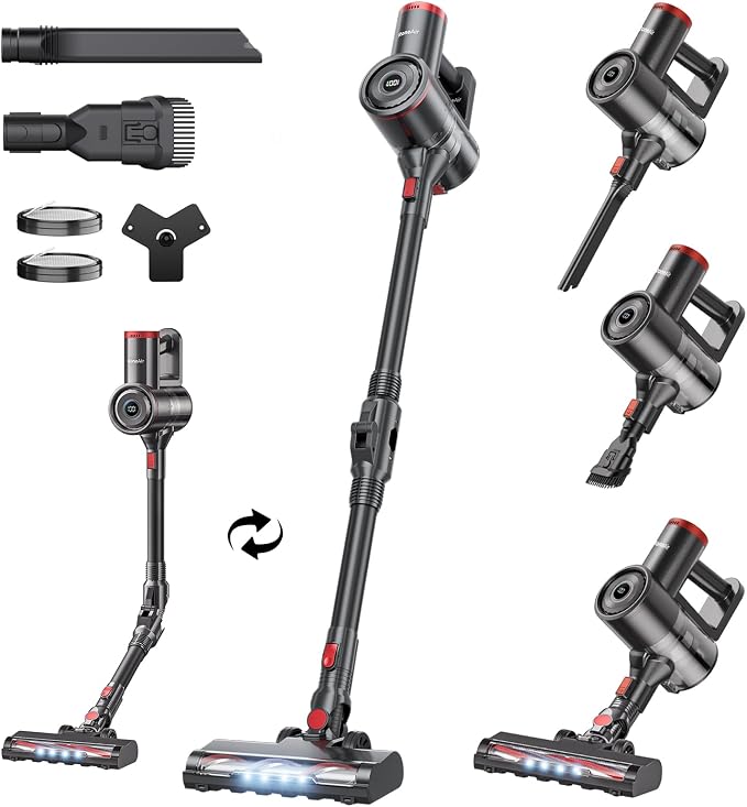 RONEAIR Cordless Vacuum Cleaners for Home,40Kpa 45Mins Vacuum Cleaner Cleans Under Furniture Without Bending,Self-Standing,Powerful Stick Vacuum Cordless for Pet Hair,Hard Floors,Carpets,Car