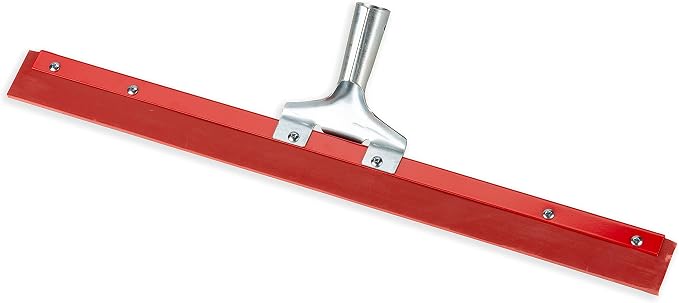 SPARTA Flo-Pac Gum Floor Squeegee Rubber Squeegee with Heavy Duty Steel Frame for Floor, Bathroom, Kitchen, Concrete, Tile, Garage, Commercial Use, 24 Inches, Red