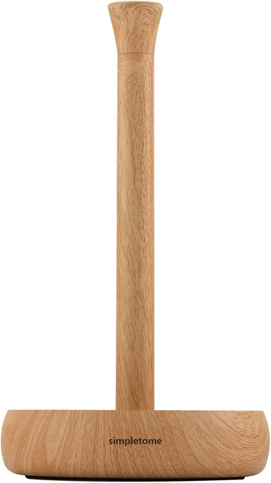 simpletome Heavy Duty Paper Towel Holder Countertop Prevent Kitchen Paper from Unraveling (Wood Grain)