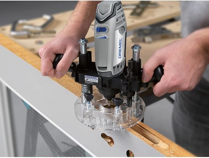 Dremel 335-01 Rotary Tool Plunge Router Attachment, Light-Duty Routing Projects, Perfect for Woodworking & Inlay Work