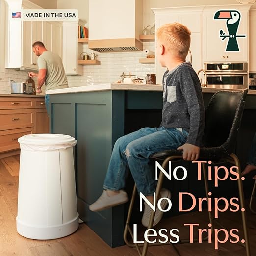 Toocan Trashcan - Classic Black -13 Gallon Trash Can with Removable Base & Lid – Patented Design, 40% More Space, Uses Standard Bags, Easy to Clean for Home or Office