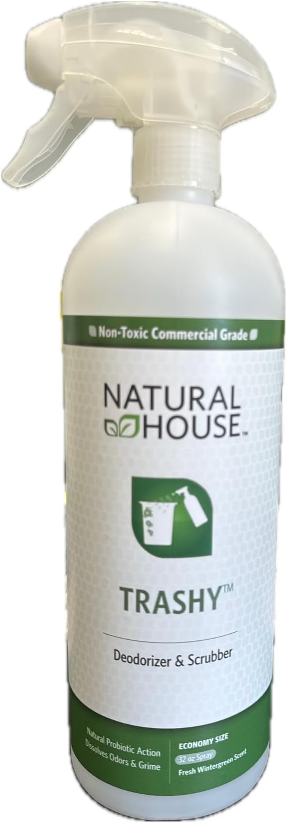 Natural House Trashy - Plant-Based Enzyme Trash Can Deodorizer Spray - Kitchen, Diaper Pail, Litter Box - Septic-Safe, Plumbing-Friendly - Botanical Scent - 32 oz