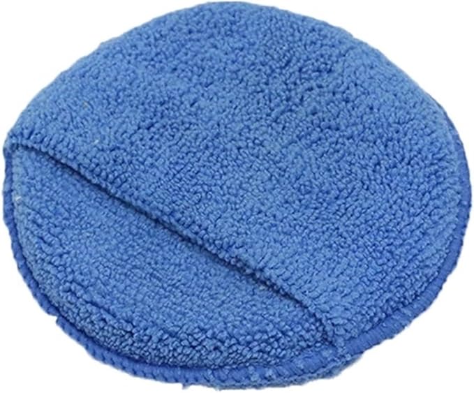 Car Polishing Waxing Sponges Pad 5 Inch 125mm Microfiber Round Motorcycle Auto Wax Applicator Polish Foam Sponges Cleaning Tools(Blue 1Pc)
