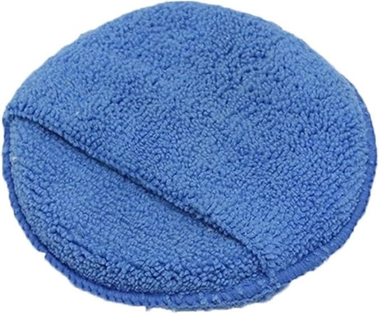 Car Polishing Waxing Sponges Pad 5 Inch 125mm Microfiber Round Motorcycle Auto Wax Applicator Polish Foam Sponges Cleaning Tools(Blue 1Pc)