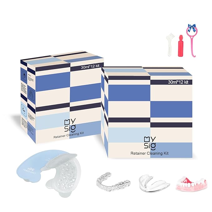 Retainer Cleaning Solution Kit with Accessory, 24pcs (Two-Month Supply) — 90-Second Portable & Travel Cleaning Set, Complements Ultrasonic Cleaning, Fresh Mint Scent 30ml