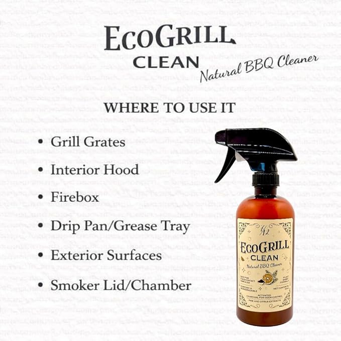 All-Natural BBQ Grill Cleaner & Degreaser | Spray, Wait & Wipe - Plant-Based Heavy Duty Griddle Cleaner, Fresh Citrus Scent, Non-Toxic Fume-Free Formula | Safe for Grill Grates, Smokers and Flat Tops
