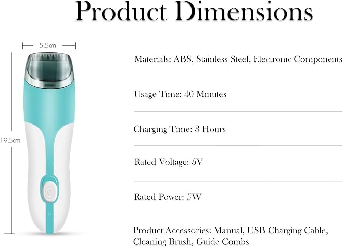 2 in 1 Cat Butt Trimmer & Vacuum, Low Noise Vacuum Suction, 2-Speed Quiet Pet Groomer, USB Rechargeable