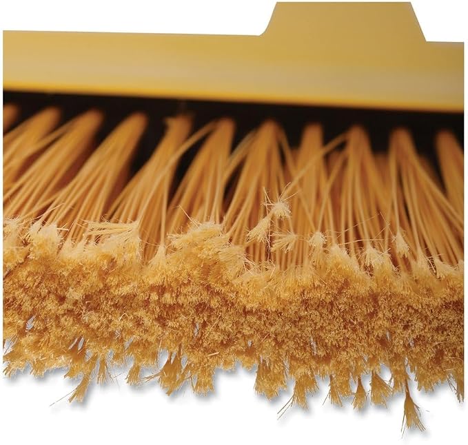 Boardwalk 932ACT Angler Broom, Plastic Bristles, 53-Inch Wood Handle, Yellow, 12/Carton