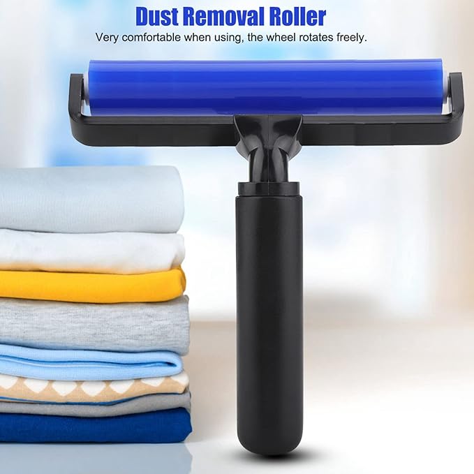Glue Roller, Dust Removal Roller,Sticky Lint Roller with Cover Reusable Washable Travel Dust Picker Cleaner Remover Brush Value Set for Clothes, Pet,Hair,Debris,Bedroom, Living Room, Office(6 inches)