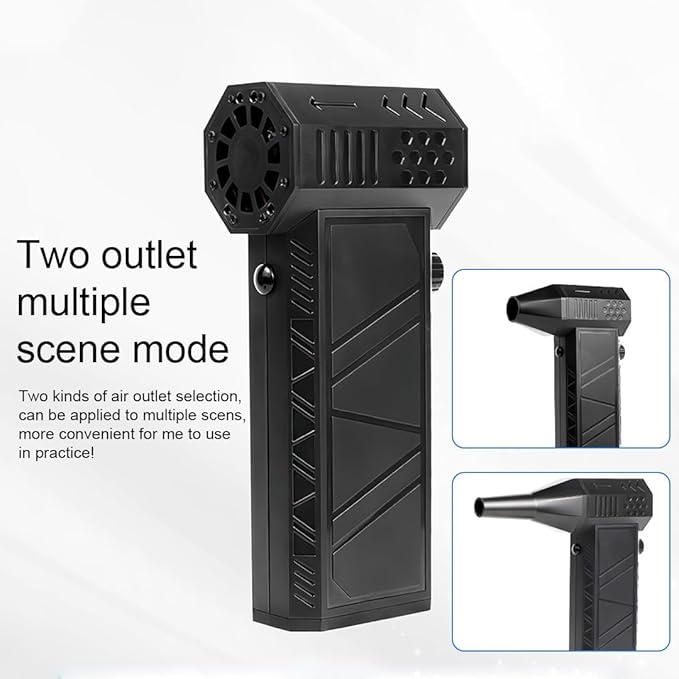 Portable Mini Violent Fan, Turbo Fan with 4000mAh Battery, Compressed Air Duster, Stepless Speed Regulation, Dual Outlet, Strong Magnetic Adsorption, 130,000 RPM Brushless Motor