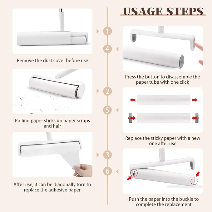 LELE LIFE Large Lint Rollers for Pet Hair, 9.45" Wide & 180°Rotatable Head, Extra Sticky Giant Big Dog Cat Hair Remover with Long Handle & Cover for Carpet, 180 Refills (1 Large Lint Roller+3 Refills)