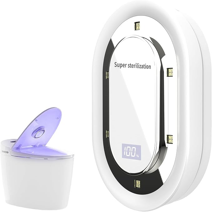 Toilet UV-C 275nm Sanitizer Lamp – Smart Toilet Seat Sanitizer & Odor-Reducing Bathroom Accessory with 2000mAh Rechargeable Battery, USB-C Fast Charging, Easy Tool-Free Installation