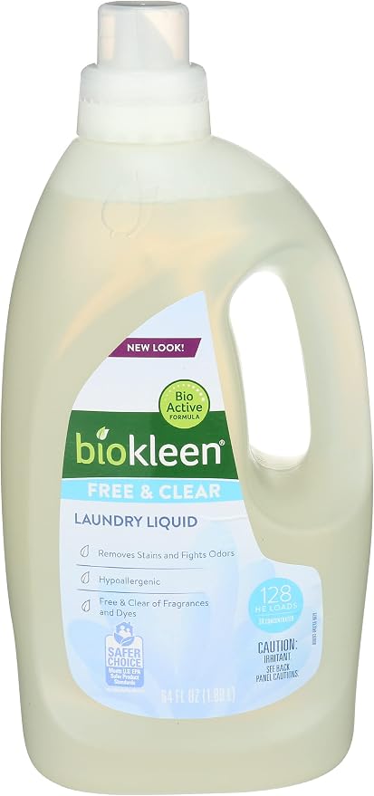 Biokleen, Laundry Liquid, Free & Clear, 64 Oz