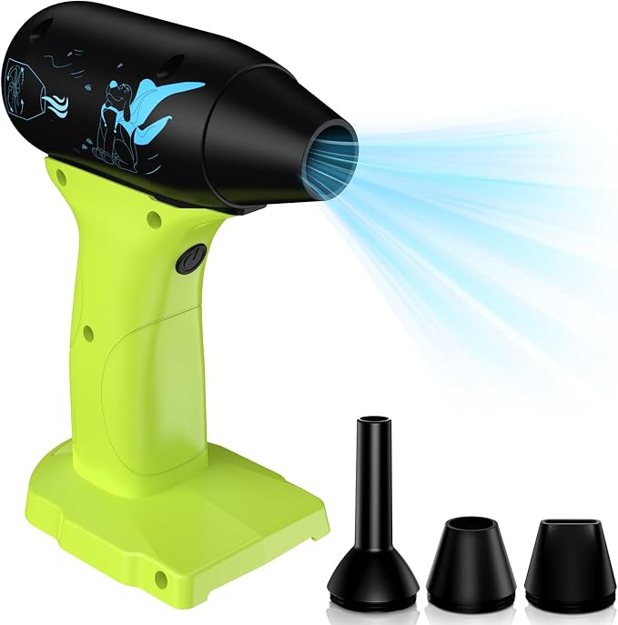 Cordless Jet Dry Blower for Ryobi 18V Battery, 130000RPM Turbo Blower, Compressed Air Duster & Mini Leaf Blower, Portable Handheld Dust/Snow Cleaner for Lawn Patio Car Office
