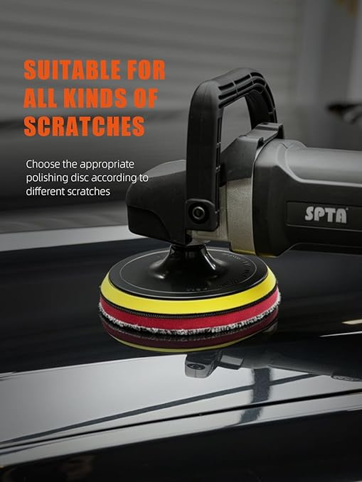 SPTA 6"(150MM) Microfiber Cutting Pads, 3PCS Soft Microfiber Wax Removal Pad, Detailing Wax Applicator Pad, for Waxing and Polishing&Scratch and Vortex Removal Pad
