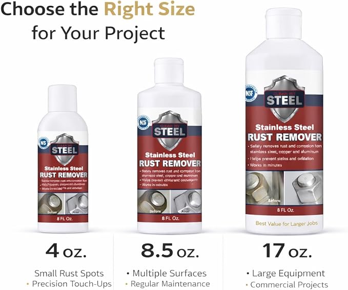 CLEAN MY STEEL Stainless Steel Rust Remover and Stain Cleaner | 1 Liter | NSF Certified | Commercial & Industrial Grade