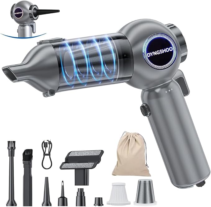 Handheld Car Vacuum Portable Cordless（Equipped with a one-Touch Window Breaker and Seatbelt Cutter ） Handheld Cordless Vacuum with 25000Pa Ultra-Strong Suction,for Car, Office Desk,Keyboards，Pet Hair