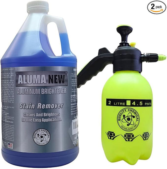 Quality Chemical Alumanew & Pressure Sprayer (2 Liter Pressure Sprayer, Alumanew (128 Fl oz) & Pressure Sprayer)